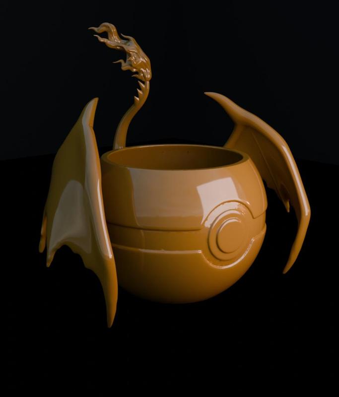PokeBall Pot - Charizard Style