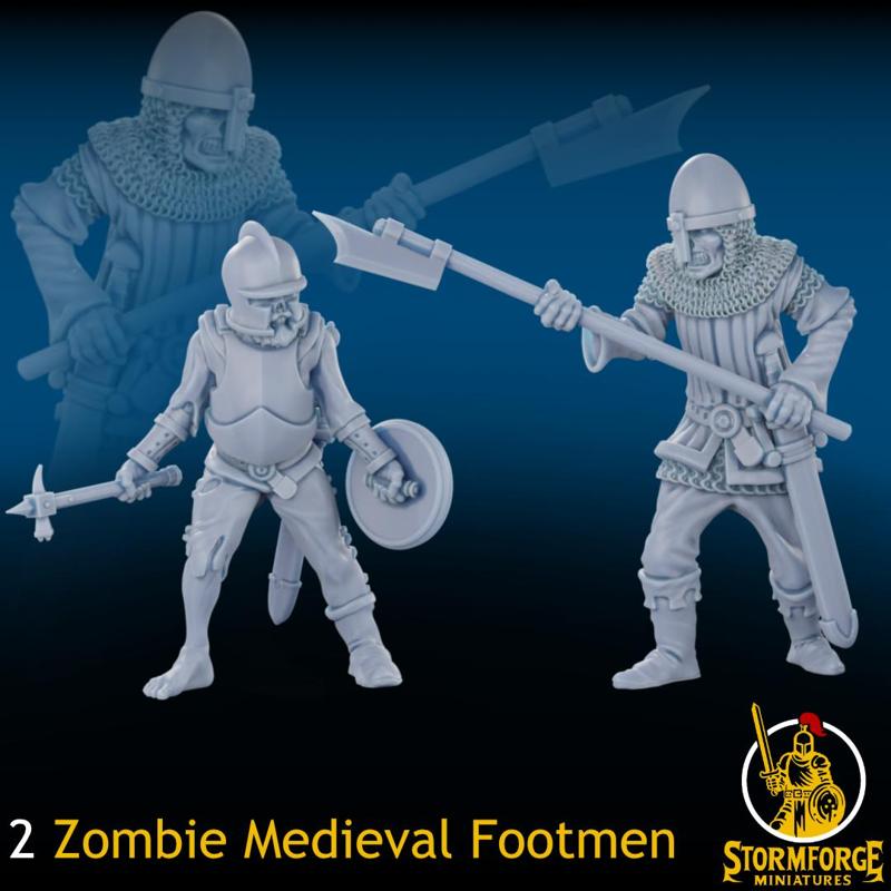 2 Zombie Medieval Footmen