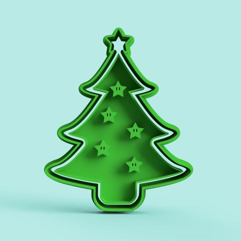 Christmas tree cookie cutter stamp