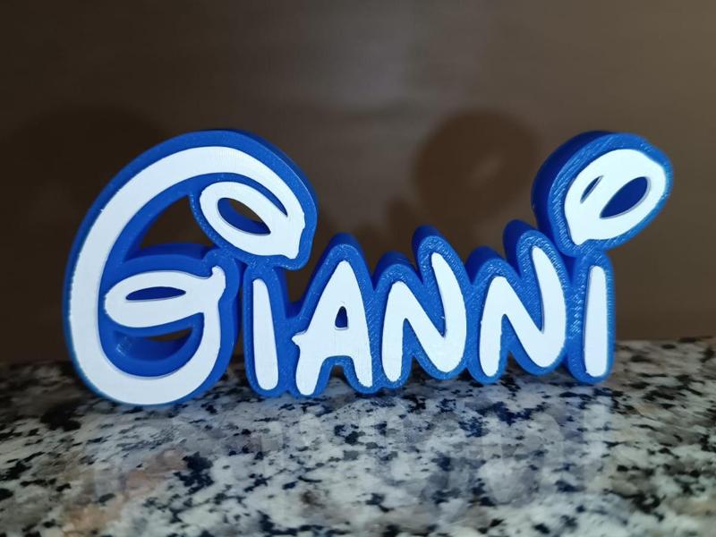 Disney Name Sign Gianni Kid Room Wall Decor 3DART