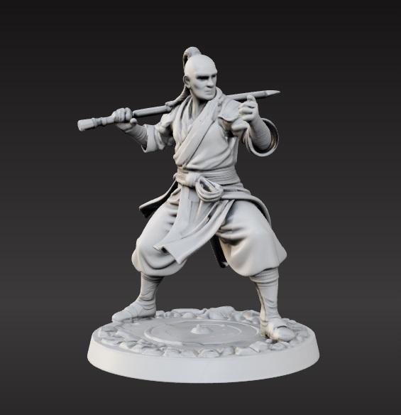Martial Arts Human Monk in Combat Pose – Ultimate 3D Printable Miniature