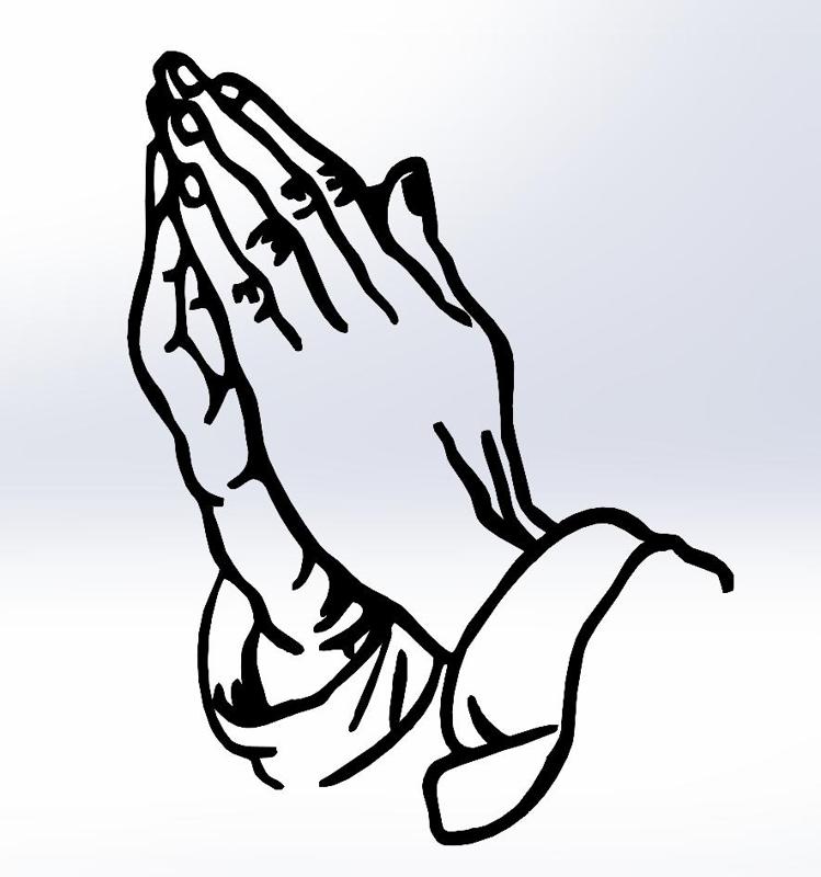 Praying Hands Line Art