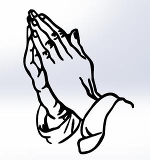 Praying Hands Line Art