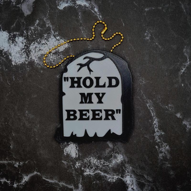 Hold My Beer Gravestone Charm - JCreateNZ