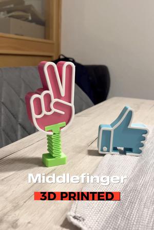 Middle Finger - Peace Hand - Like Finger