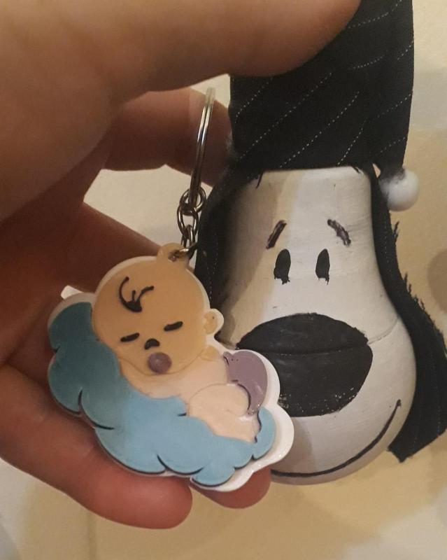 Sleepy Baby Key Ring