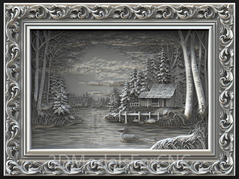 3D Model STL File for CNC Router Laser & 3D Printer Landscape 2