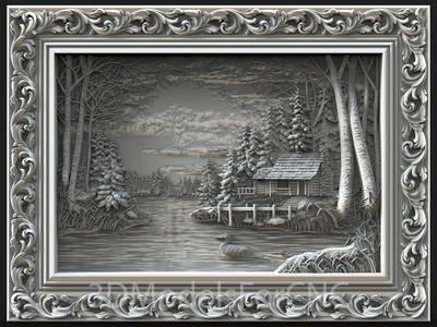 3D Model STL File for CNC Router Laser & 3D Printer Landscape 2