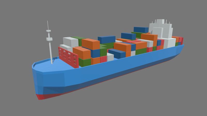 Low Poly Cargo Ship // Design 01