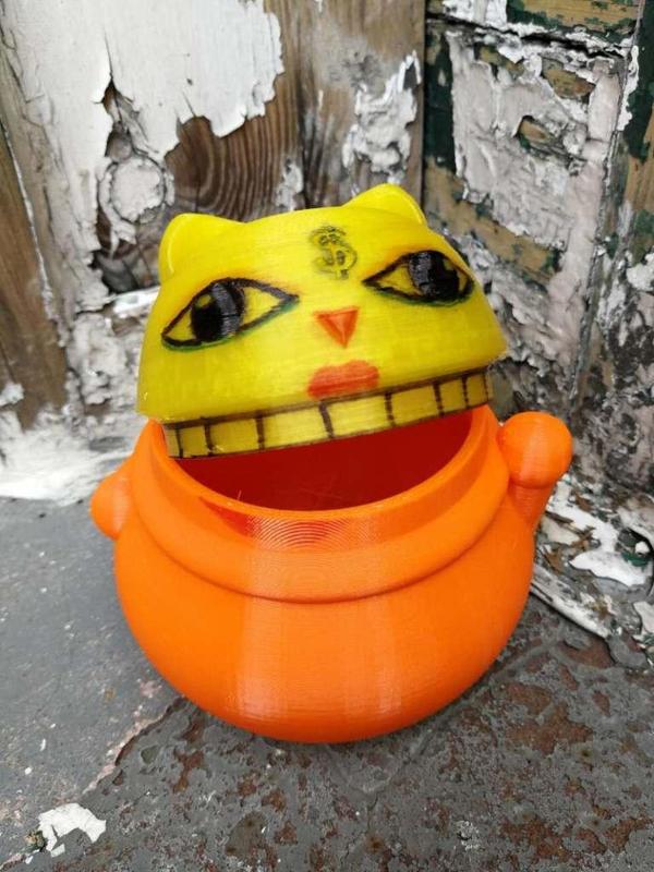 Maneki Neko Money Cat Lucky Coin Jar Holder