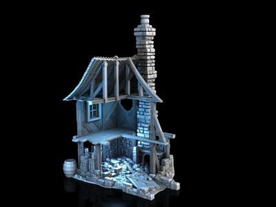 House in Ruins - Medieval Town Set