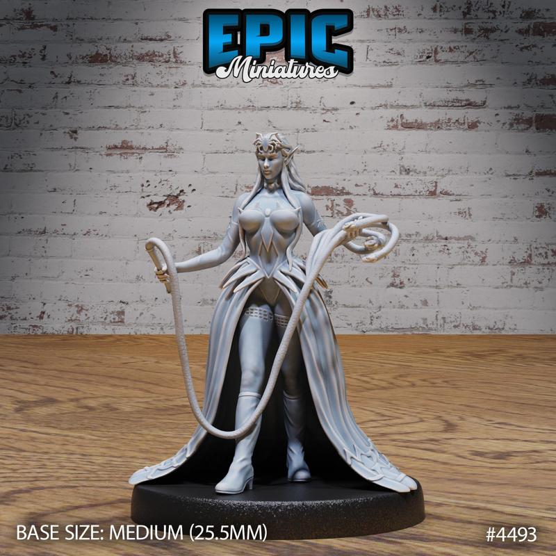 Dark Elf Domina ‧ DnD Miniature ‧ Tabletop Miniatures ‧ Gaming Monster ‧ 3D Model ‧ RPG ‧ DnDminis ‧ STL FILE
