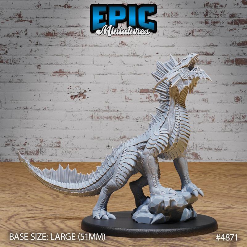 Guard Drake Silver Roar ‧ DnD Miniature ‧ Tabletop Miniatures ‧ Gaming Monster ‧ 3D Model ‧ RPG ‧ DnDminis ‧ STL FILE