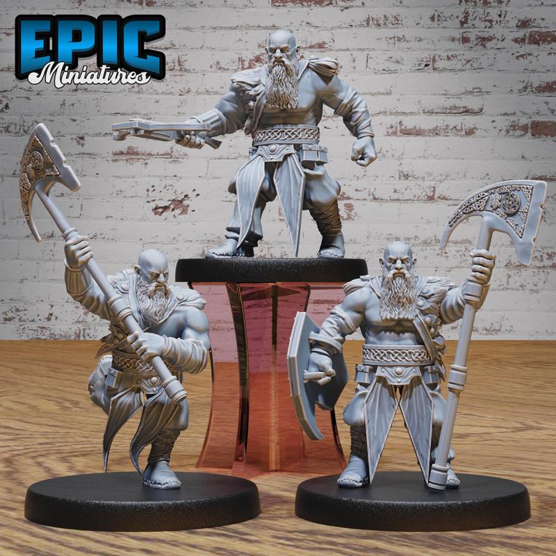Dwarf Raider Set ‧ DnD Miniature ‧ Tabletop Miniatures ‧ Gaming Monster ‧ 3D Model ‧ RPG ‧ DnDminis ‧ STL FILE