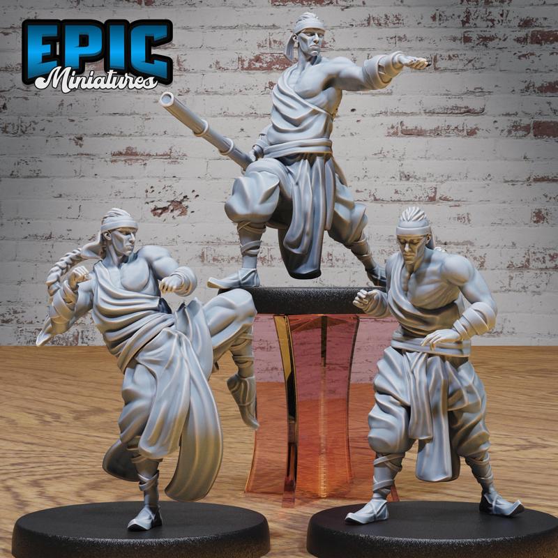 Martial Arts Monk Set ‧ DnD Miniature ‧ Tabletop Miniatures ‧ Gaming Monster ‧ 3D Model ‧ RPG ‧ DnDminis ‧ STL FILE