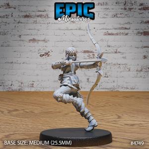 Hunter Girl Bow ‧ DnD Miniature ‧ Tabletop Miniatures ‧ Gaming Monster ‧ 3D Model ‧ RPG ‧ DnDminis ‧ STL FILE