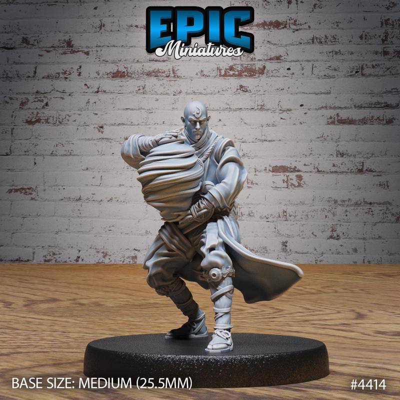 Element Monk Air Magic ‧ DnD Miniature ‧ Tabletop Miniatures ‧ Gaming Monster ‧ 3D Model ‧ RPG ‧ DnDminis ‧ STL FILE