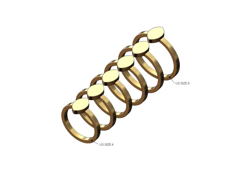 Marquise shaped ring US sizes 4to9 3D print model