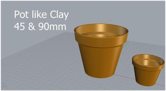Clay Pots 90 and 45 mm