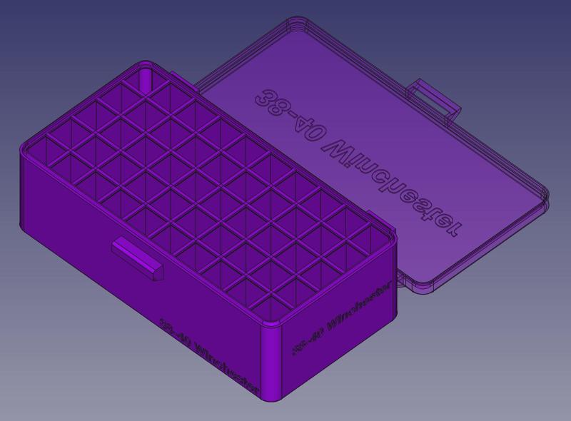 .38-40 Winchester, Head Up, Snug Snap Latch Modular Ammo Box