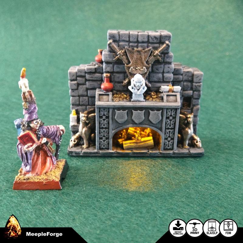 Light up Fireplace for use with DnD / TTRPG / HeroQuest