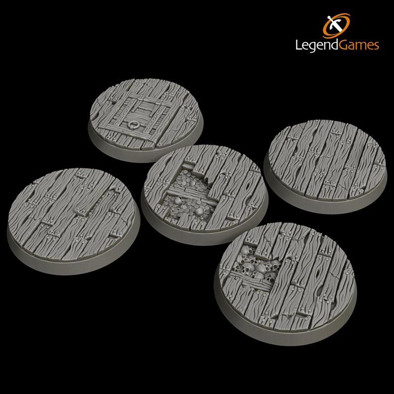 LegendGames 40mm round wooden plank 'feature' figure bases