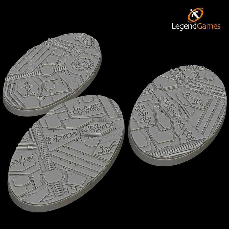 LegendGames Necro Tech 90x52mm Oval bases x3