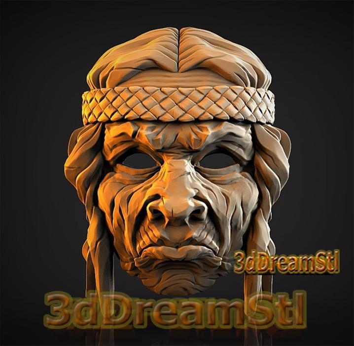Mask stl model, cnc router engraver, artcam, aspire, cnc files, wood, art, wall decor, cnc