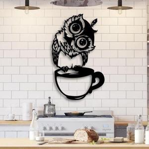 Cute Baby Owl Coffee Cup wall art decoration