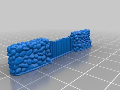 Stone wall gate - remix 15mm v2