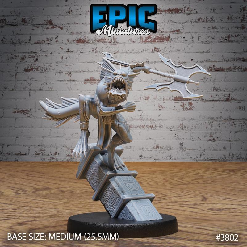 Jungle River Fish Folk Attack ‧ DnD Miniature ‧ Tabletop Miniatures ‧ Gaming Monster ‧ 3D Model ‧ RPG ‧ DnDminis ‧ STL FILE