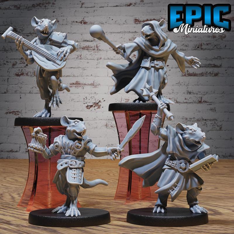 Rat Folk Tribe Set B ‧ DnD Miniature ‧ Tabletop Miniatures ‧ Gaming Monster ‧ 3D Model ‧ RPG ‧ DnDminis ‧ STL FILE