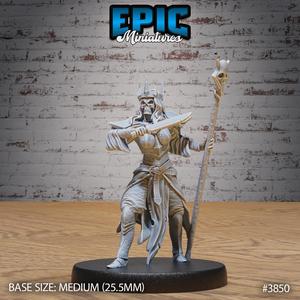 Lich Female Attack ‧ DnD Miniature ‧ Tabletop Miniatures ‧ Gaming Monster ‧ 3D Model ‧ RPG ‧ DnDminis ‧ STL FILE
