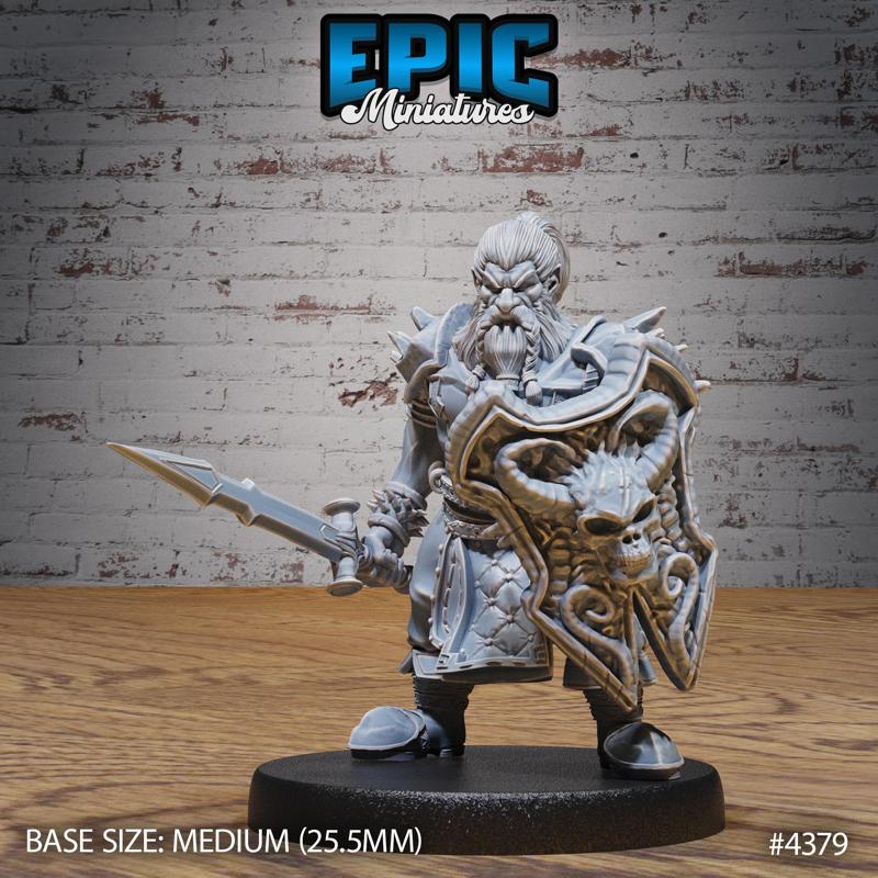 Dwarf Adventurer Fighter ‧ DnD Miniature ‧ Tabletop Miniatures ‧ Gaming Monster ‧ 3D Model ‧ RPG ‧ DnDminis ‧ STL FILE