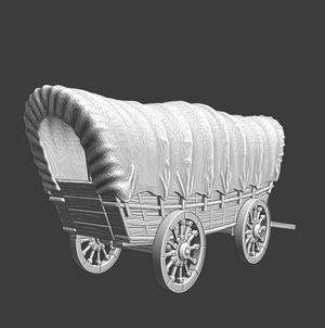 Medieval large covered wagon