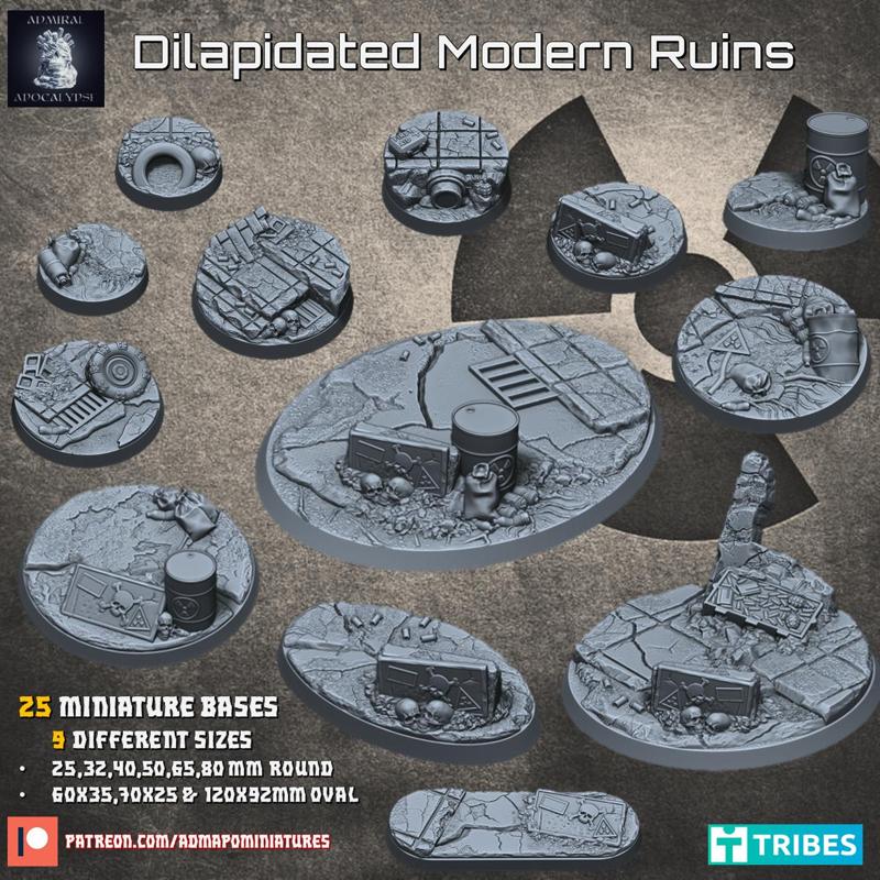 Dilapidated Modern Ruins Set (pre-supported)