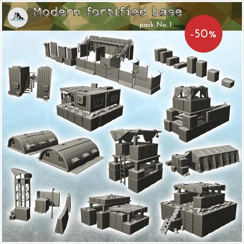 Modern fortified base pack No. 1 - Cold Era Modern Warfare Conflict World War 3 Afghanistan Iraq Yugoslavia