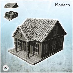 Modern house with double-column entrance canopy (5) - Cold Era Modern Warfare Conflict World War 3 RPG  Post-apo
