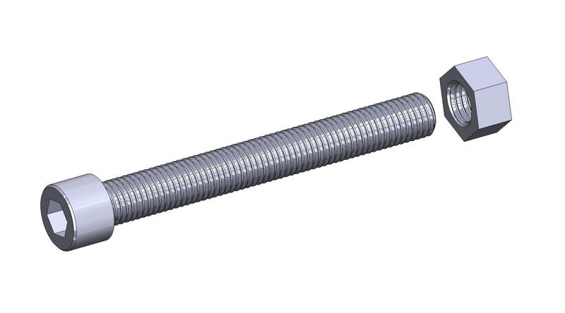 M20 x 150mm bolt DIN 912 VG + M20 nut DIN934 Nut Screw