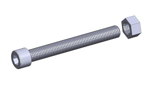 M20 x 150mm bolt DIN 912 VG + M20 nut DIN934 Nut Screw