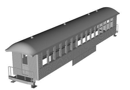 Barnum and Bailey Sleeper/Dormitory cars (15 window version) 1/120 scale