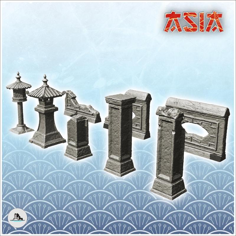 Asian outdoor decoration set (6) - Medieval Asia Feudal Asian Traditionnal Ninja Oriental