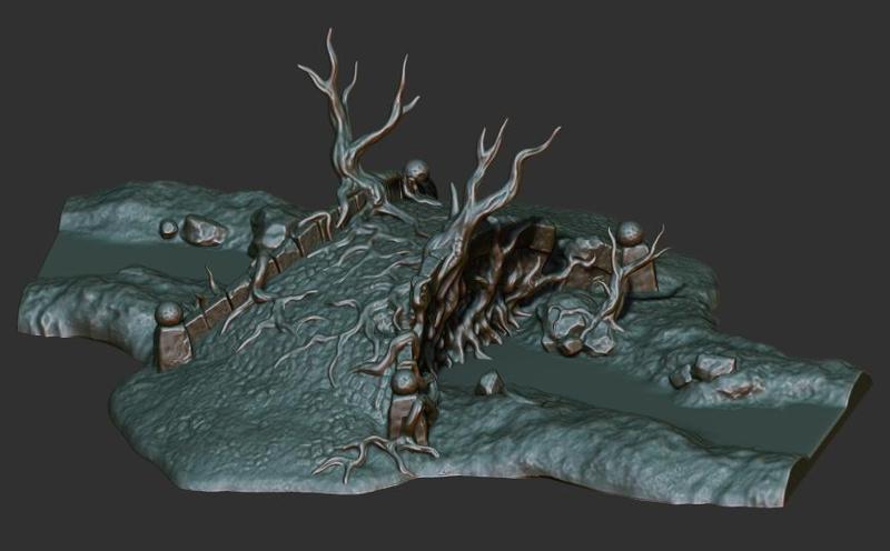 Bridge and Overgrown Bridge river sections