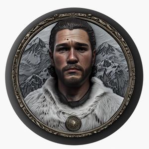 Jon Snow (Game of Thrones) medallion pendant