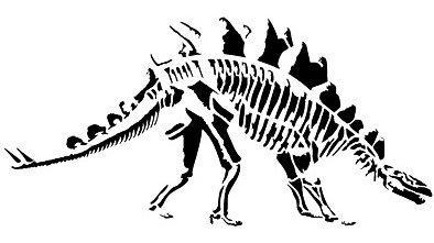 Fossil stegosaurus stencil