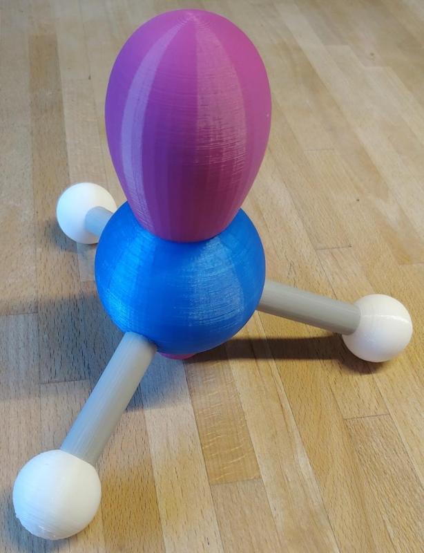 Ammonia molecule with lone pair of electrons