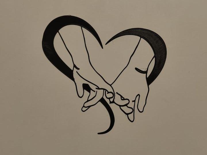 lovers heart wall art