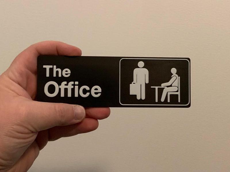 The Office Sign Logo - Two Color filament swap at layer height - No AMS Needed