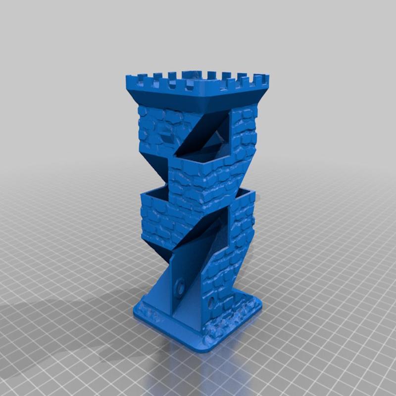Textured Dice Tower with Crenellations - Cleaned Up Meshes