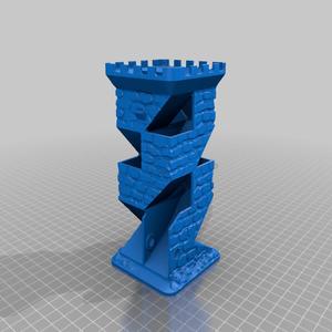 Textured Dice Tower with Crenellations - Cleaned Up Meshes